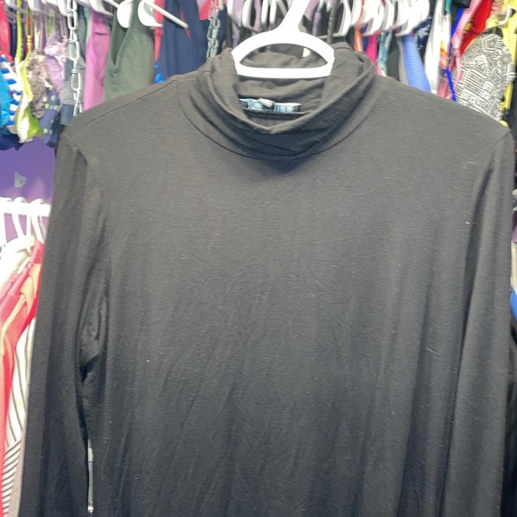 PicaDilly Black long sleeve turtle neck shirt tshirt thin sweater size medium - Picture 5 of 7